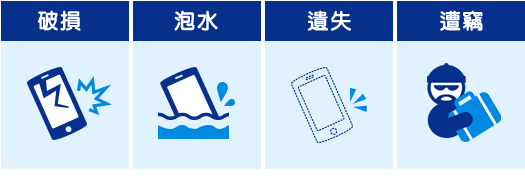WiFi分享器破損、泡水、遺失、遭竊的情況。