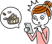 國外使用手機結果被大量收取額外費用,很驚訝的女性插圖